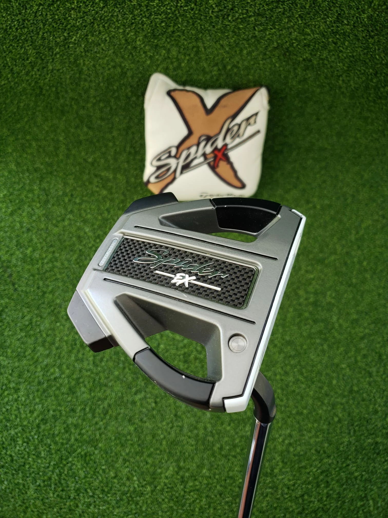 Www.chipnputt.com TaylorMade Spider EX Platinum Putter, 34" RH + HC, Super Stroke Grip- Excellent! 3 Www.chipnputt.com TaylorMade Spider EX Platinum Putter, 34" RH + HC, Super Stroke Grip- Excellent!