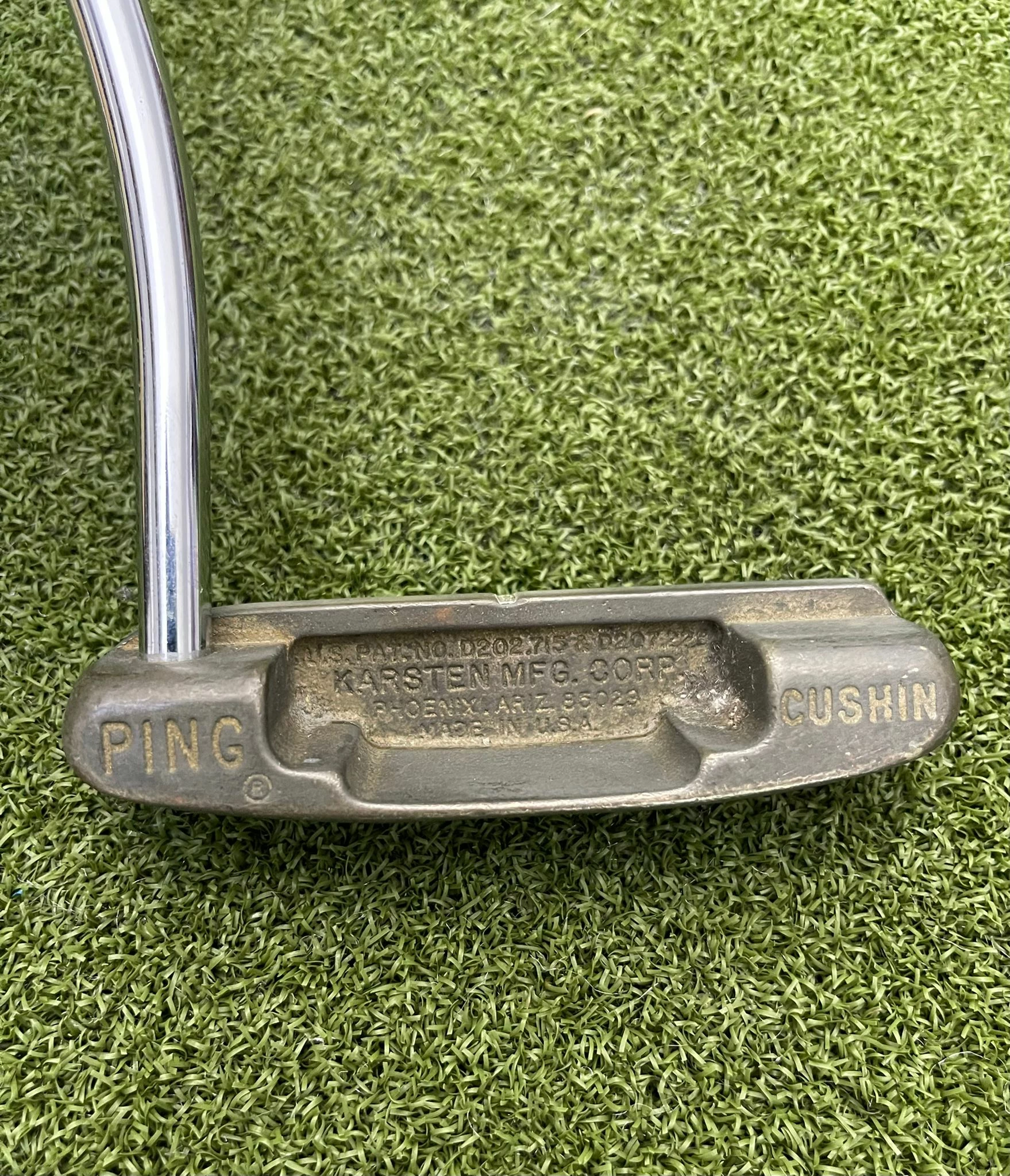 Www.chipnputt.com Ping Cushin Bronze Putter, RH, 33” True Temper Steel Shaft & Stock Grip-Vtg-Great! 2 Www.chipnputt.com Ping Cushin Bronze Putter, RH, 33” True Temper Steel Shaft & Stock Grip-Vtg-Great!