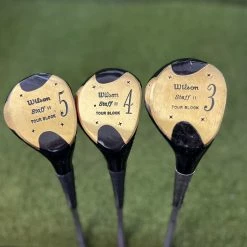 Www.chipnputt.com Vintage Wilson Staff II Tour Block Wood Set Of 3, RH, Stock Shafts & Grips-Great!