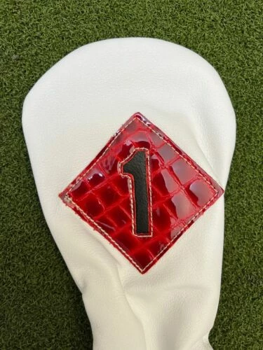 Www.chipnputt.com NEW!! Iliac Golf Vintage 3 Snow White + Patent Red Croc & Black Driver Headcover 4 Www.chipnputt.com NEW!! Iliac Golf Vintage 3 Snow White + Patent Red Croc & Black Driver Headcover - Image 2