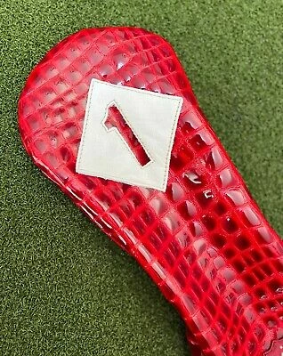 Www.chipnputt.com Iliac Golf Vintage 3 Patent British Croc Red+White Leather Driver Headcover-NEW! 5 Www.chipnputt.com Iliac Golf Vintage 3 Patent British Croc Red+White Leather Driver Headcover-NEW! - Image 3