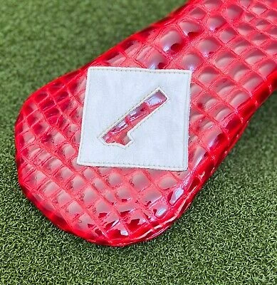 Www.chipnputt.com Iliac Golf Vintage 3 Patent British Croc Red+White Leather Driver Headcover-NEW! 7 Www.chipnputt.com Iliac Golf Vintage 3 Patent British Croc Red+White Leather Driver Headcover-NEW! - Image 5