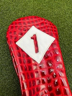 Www.chipnputt.com Iliac Golf Vintage 3 Patent British Croc Red+White Leather Driver Headcover-NEW! 8 Www.chipnputt.com Iliac Golf Vintage 3 Patent British Croc Red+White Leather Driver Headcover-NEW! - Image 6